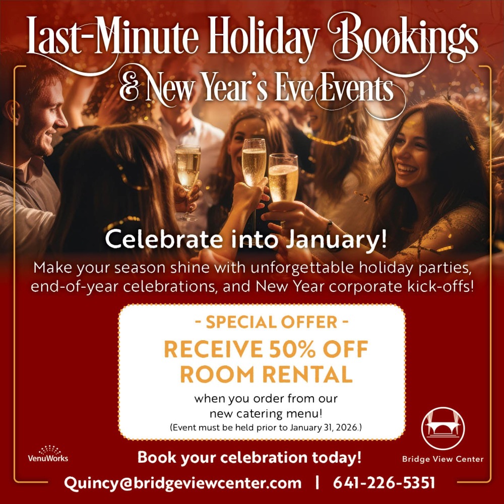 Special offer for holiday bookings for event spaces. 